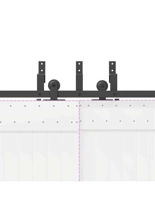 Liukuovi Hardware Kit 427 cm Teräs Musta