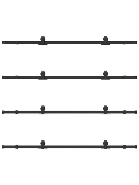Liukuovi Hardware Kit 400 cm Teräs Musta