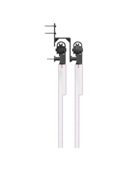 Liukuovi Hardware Kit 400 cm Teräs Musta