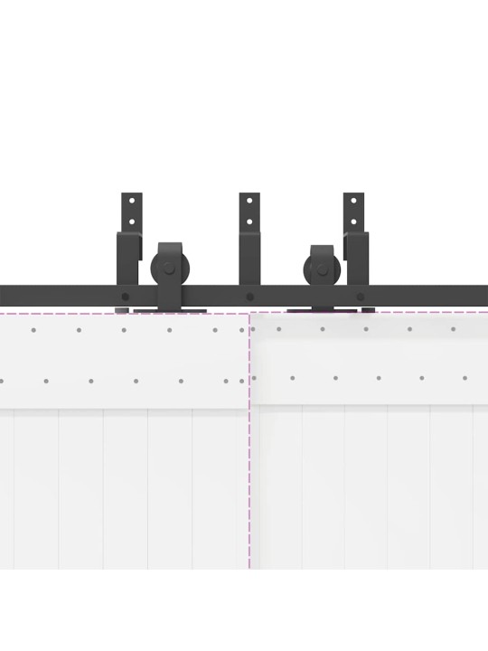 Liukuovi Hardware Kit 400 cm Teräs Musta