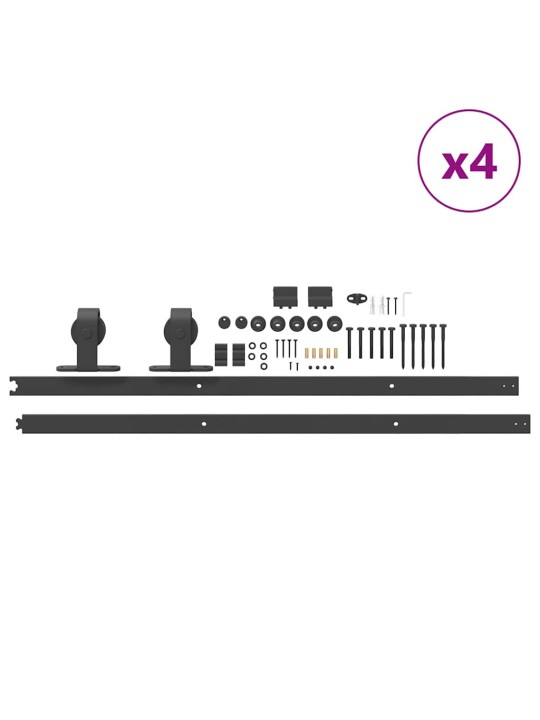 Liukuovi Hardware Kit 427 cm Teräs Musta