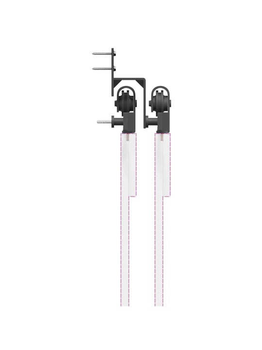 Liukuovi Hardware Kit 427 cm Teräs Musta