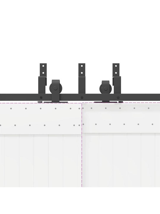 Liukuovi Hardware Kit 427 cm Teräs Musta