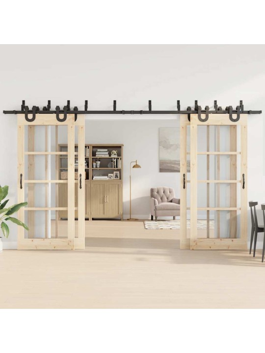 Liukuovi Hardware Kit 400 cm Teräs Musta
