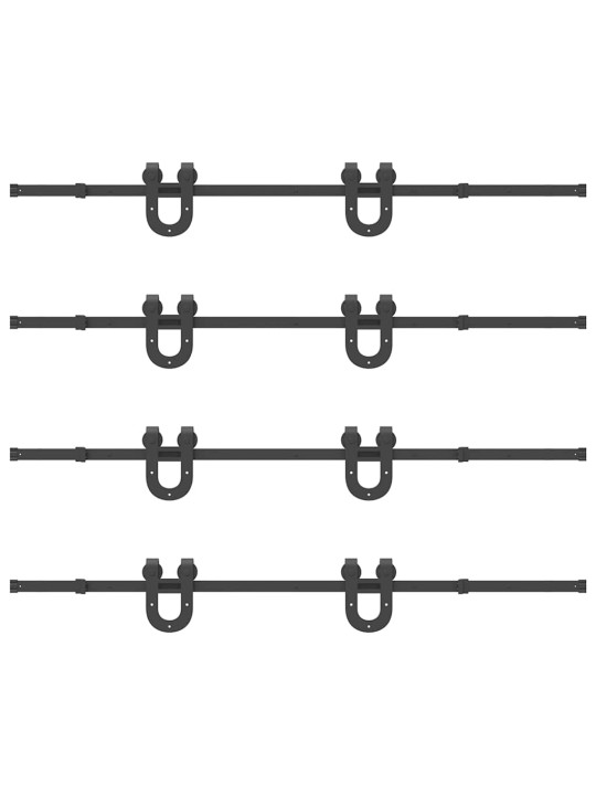 Liukuovi Hardware Kit 400 cm Teräs Musta
