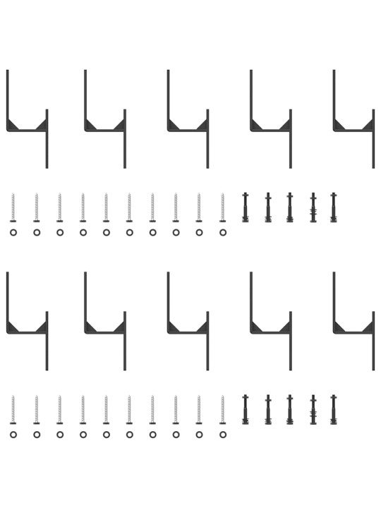 Liukuovi Hardware Kit 400 cm Teräs Musta
