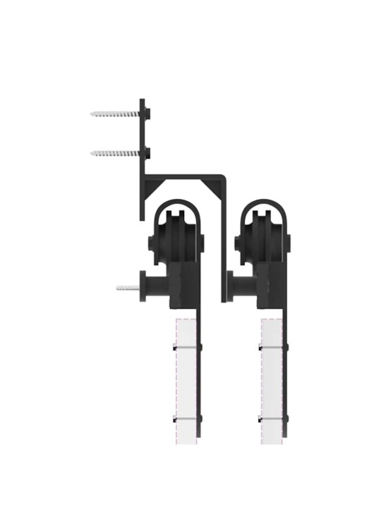 Liukuovi Hardware Kit 400 cm Teräs Musta