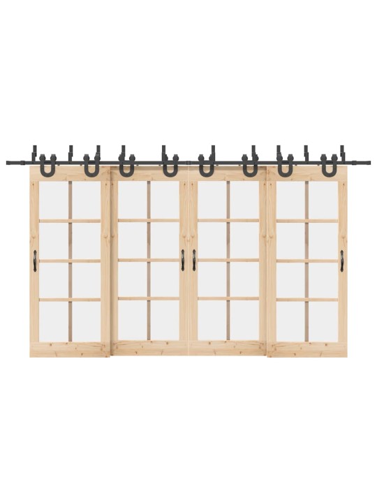 Liukuovi Hardware Kit 400 cm Teräs Musta