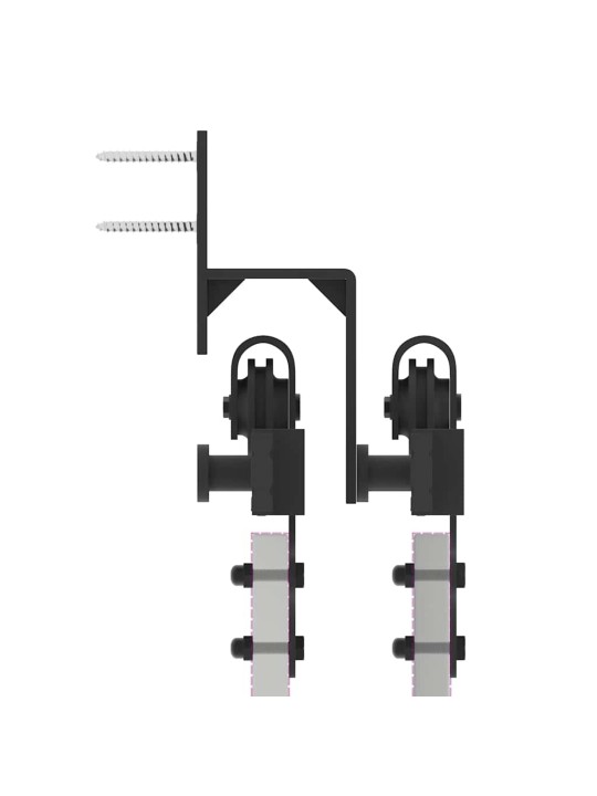 Liukuovi Hardware Kit 427 cm Teräs Musta