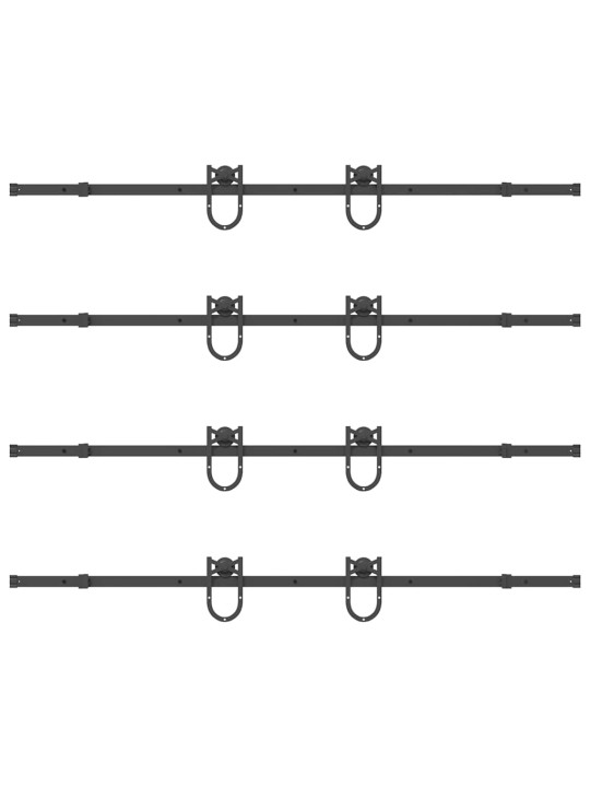 Liukuovi Hardware Kit 400 cm Teräs Musta