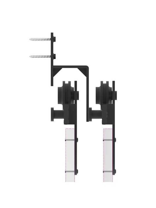 Liukuovi Hardware Kit 400 cm Teräs Musta