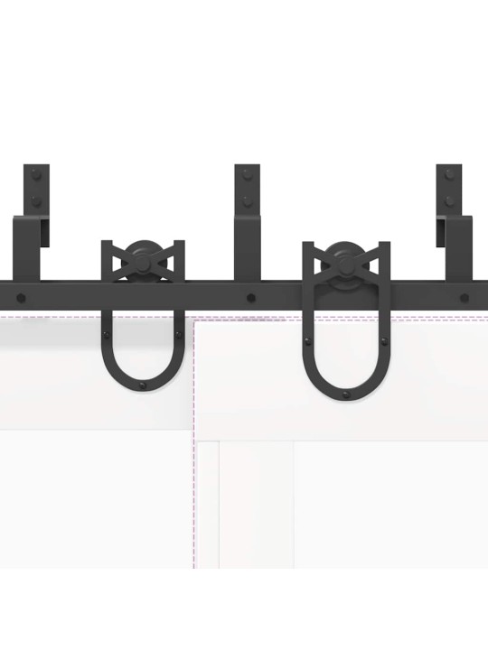 Liukuovi Hardware Kit 400 cm Teräs Musta
