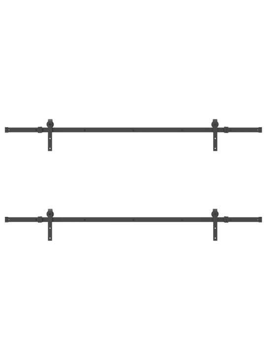 Liukuovi Hardware Kit 427 cm Teräs Musta