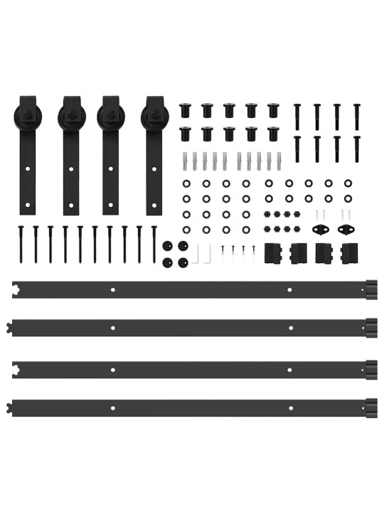Liukuovi Hardware Kit 427 cm Teräs Musta