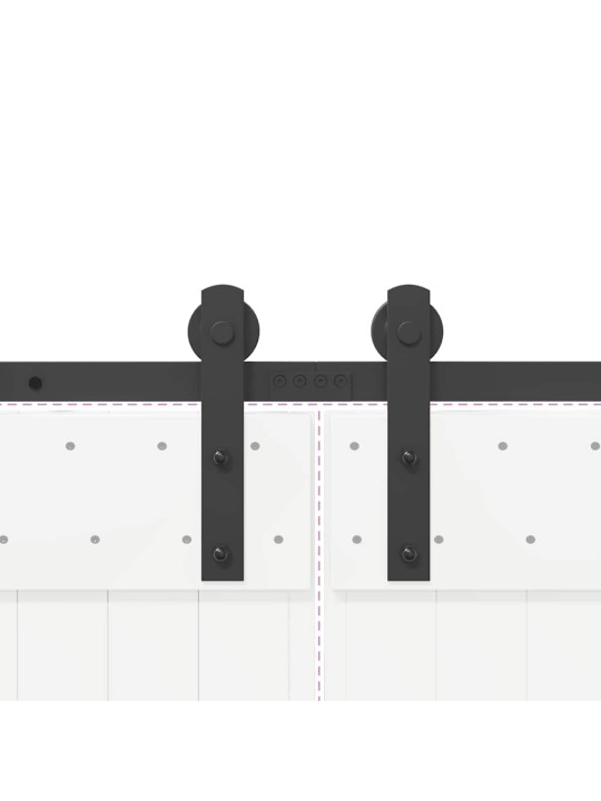 Liukuovi Hardware Kit 400 cm Teräs Musta