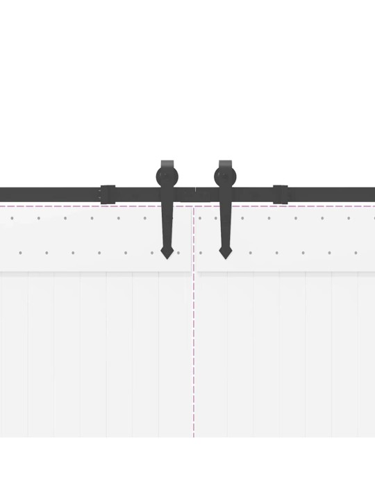 Liukuovi Hardware Kit 427 cm Teräs Musta
