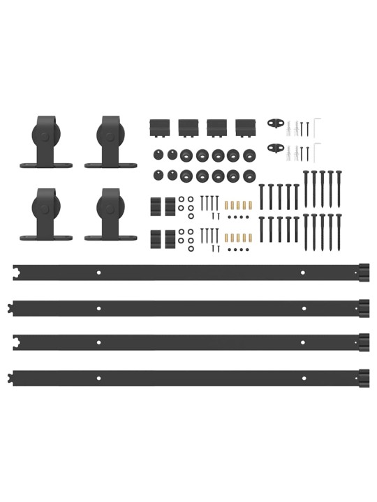 Liukuovi Hardware Kit 400 cm Teräs Musta
