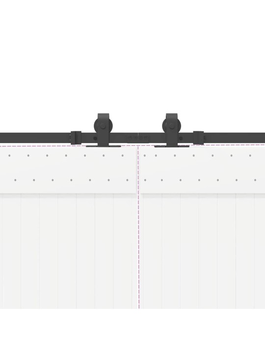 Liukuovi Hardware Kit 400 cm Teräs Musta