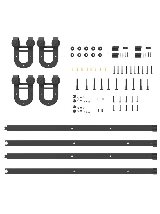 Liukuovi hardware kit 400 cm teräs musta