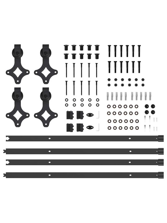 Liukuovi Hardware Kit 427 cm Teräs Musta