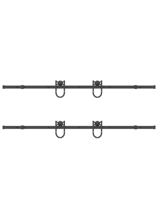 Liukuovi Hardware Kit 400 cm Teräs Musta
