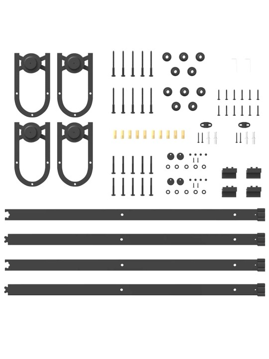Liukuovi Hardware Kit 400 cm Teräs Musta