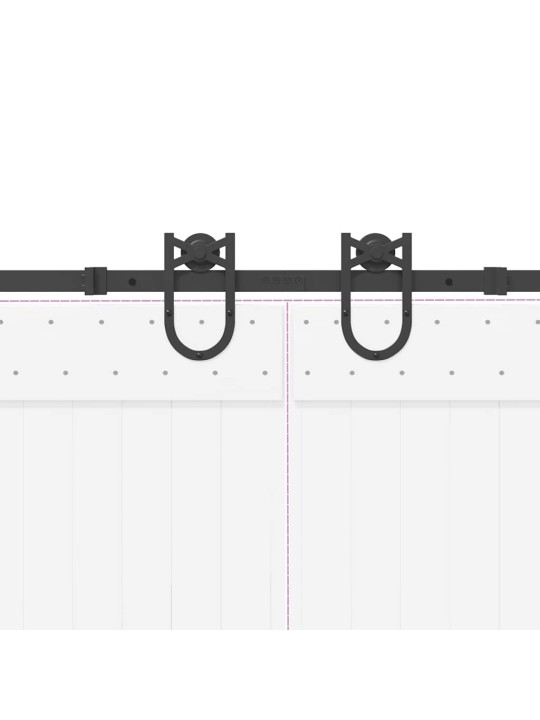 Liukuovi Hardware Kit 400 cm Teräs Musta