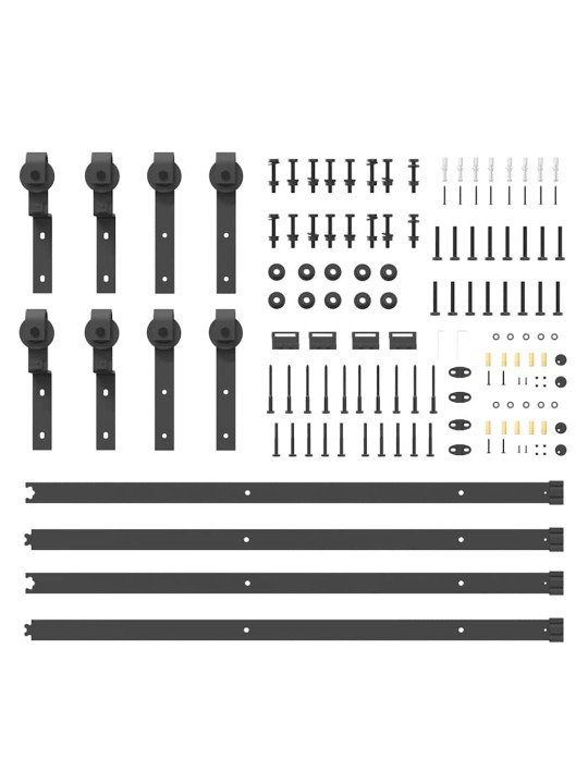 Liukuovi Hardware Kit 400 cm Teräs Musta