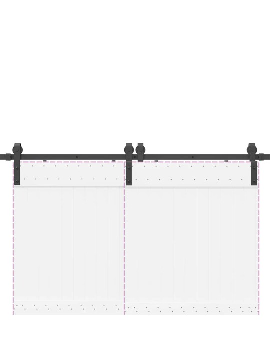 Liukuovi Hardware Kit 400 cm Teräs Musta