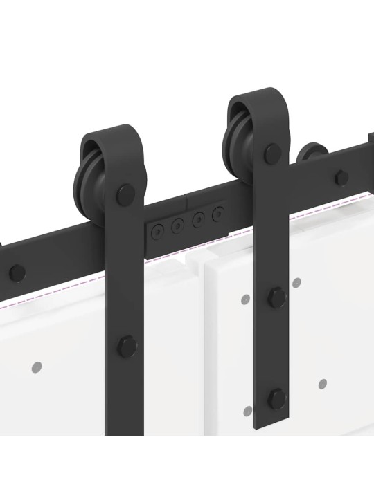 Liukuovi Hardware Kit 400 cm Teräs Musta