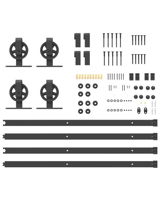 Liukuovi hardware kit 400 cm teräs musta