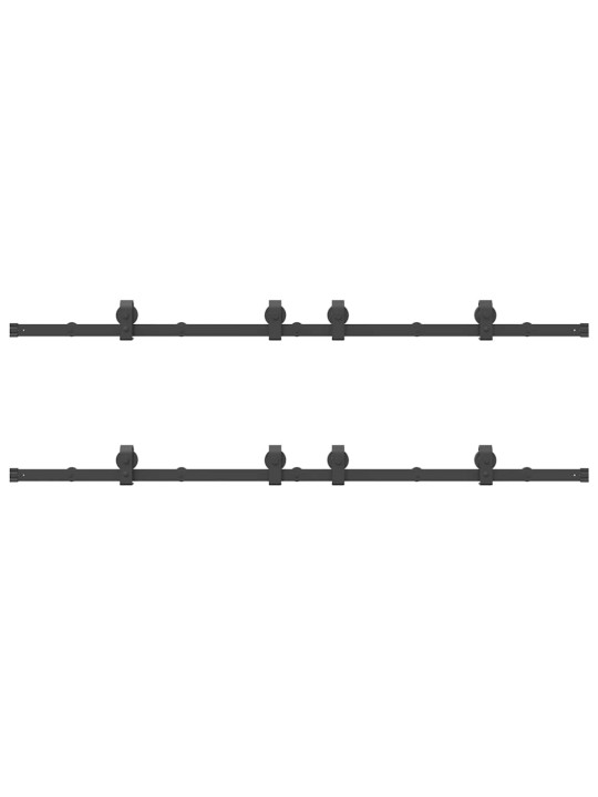 Liukuovi hardware kit 400 cm teräs musta