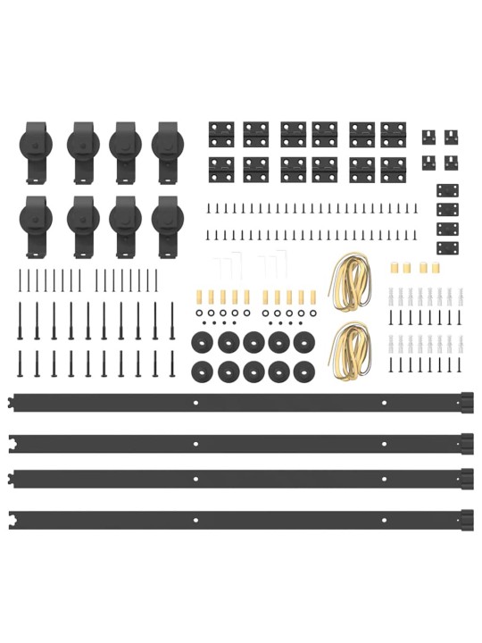 Liukuovi hardware kit 400 cm teräs musta