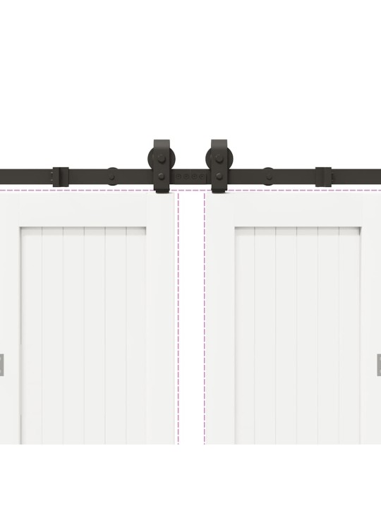 Liukuovi hardware kit 400 cm teräs musta