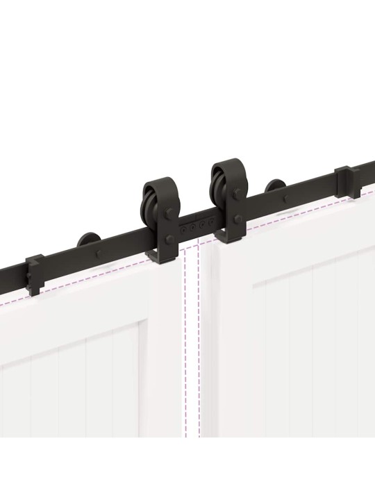 Liukuovi hardware kit 400 cm teräs musta