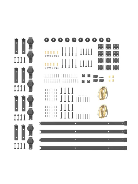 Liukuovi Hardware Kit 400 cm Teräs Musta
