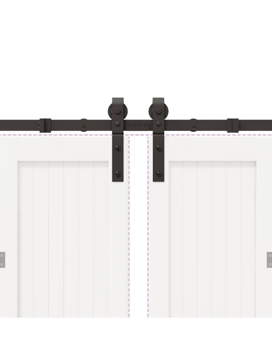 Liukuovi Hardware Kit 400 cm Teräs Musta