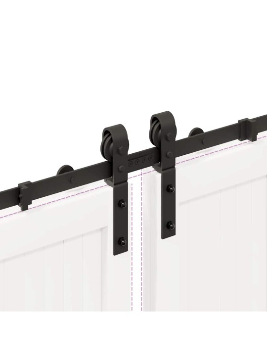Liukuovi Hardware Kit 400 cm Teräs Musta