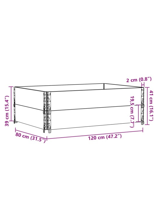 Kuormalavan reunukset 2 kpl 120x80 cm täysi mänty