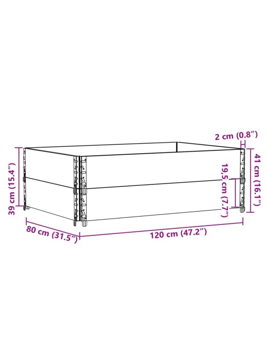 Kuormalavan reunukset 2 kpl musta 120x80 cm täysi mänty