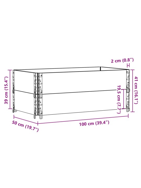 Kuormalavan reunukset 2 kpl musta 100x50 cm täysi mänty