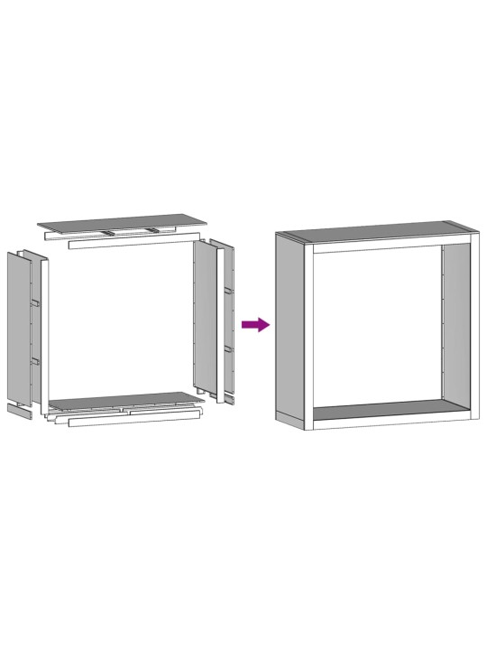 Polttopuuteline 100x40x100 cm ruostumaton teräs