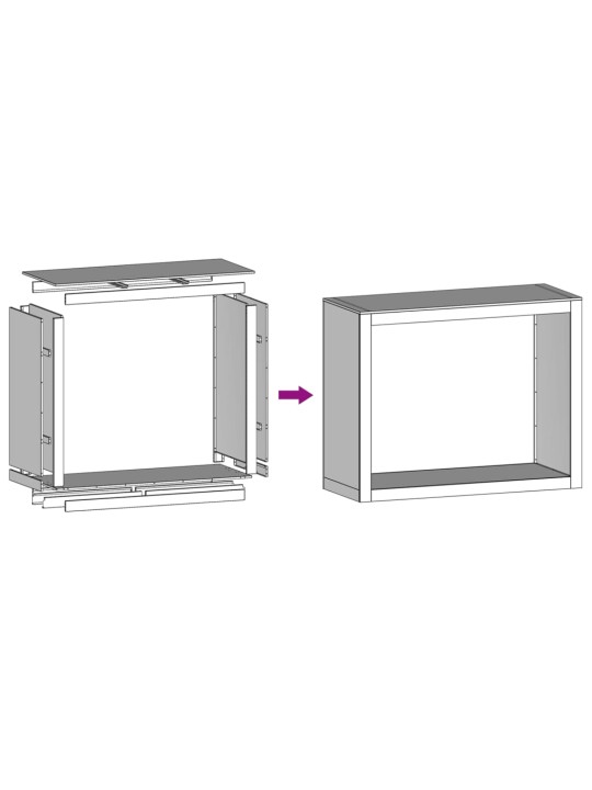 Polttopuuteline 100x40x80 cm ruostumaton teräs