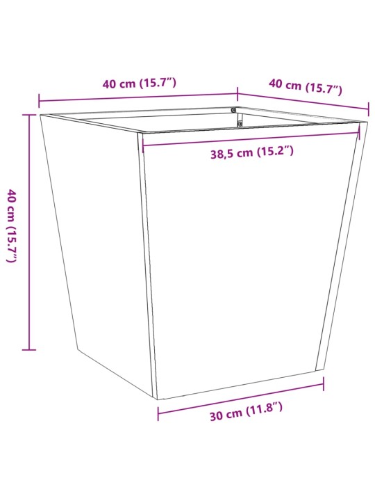 Puutarhakukkalaatikko valkoinen 40x40x40 cm teräs