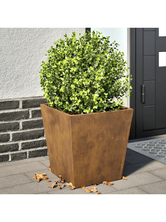 Puutarhakukkalaatikot 2 kpl 40x40x40 cm Corten teräs