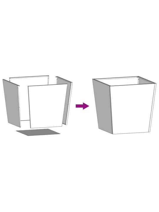 Puutarhan kukkalaatikot 2 kpl antrasiitti 50x50x50 cm teräs