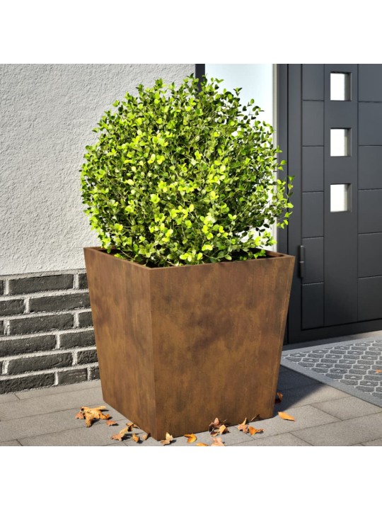 Puutarhakukkalaatikot 2 kpl 50x50x50 cm Corten teräs