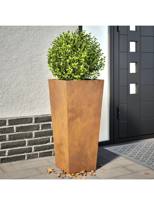 Puutarhakukkalaatikot 2 kpl 35x35x75 cm Corten teräs