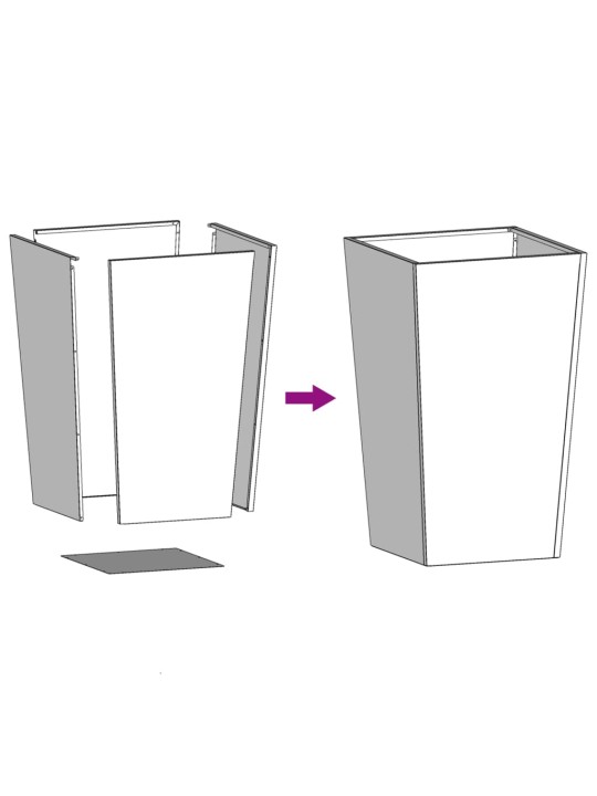 Puutarhan kukkalaatikot 2 kpl antrasiitti 45x45x75 cm teräs