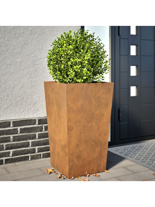 Puutarhakukkalaatikot 2 kpl 45x45x75 cm Corten teräs